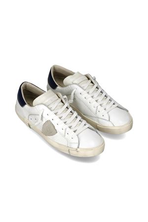 Sneakers Prsx in pelle bianca e blu oceano PHILIPPE MODEL | PRLUVZ03